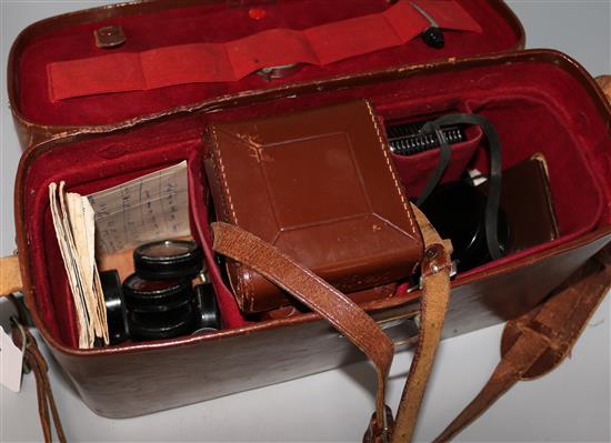 A Rolleiflex Automat Synchro-Compur model K4A camera, serial no, 1242577 and accessories